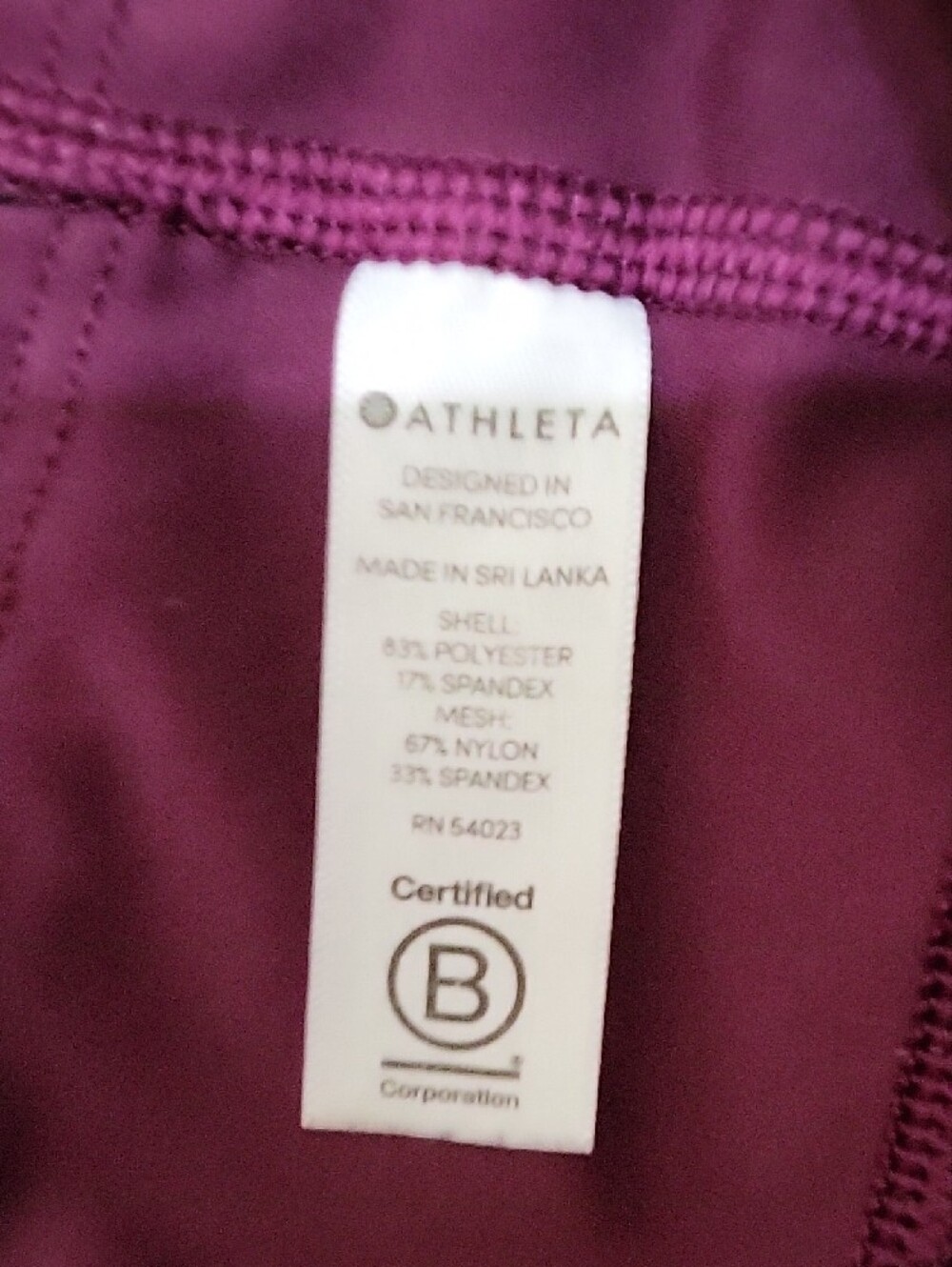 Athleta Salutation Stash Deep Plum High Rise 7/8 Leggings Small - Picture 8 of 15